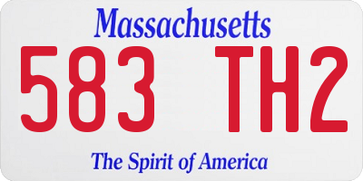 MA license plate 583TH2