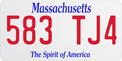MA license plate 583TJ4
