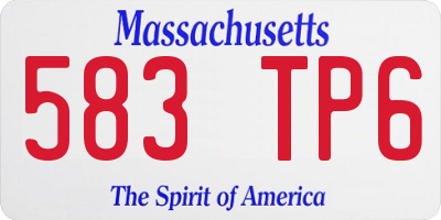MA license plate 583TP6
