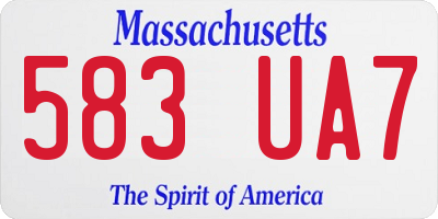 MA license plate 583UA7