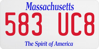 MA license plate 583UC8