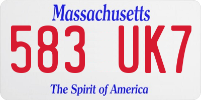 MA license plate 583UK7