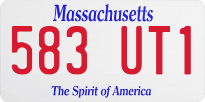 MA license plate 583UT1