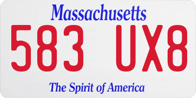 MA license plate 583UX8