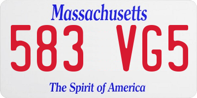 MA license plate 583VG5