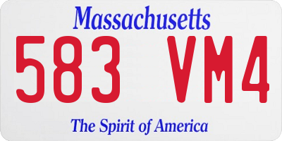 MA license plate 583VM4