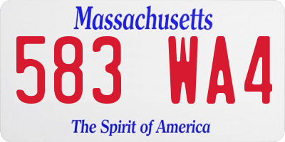 MA license plate 583WA4