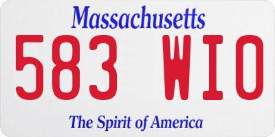 MA license plate 583WI0
