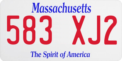 MA license plate 583XJ2