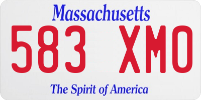 MA license plate 583XM0