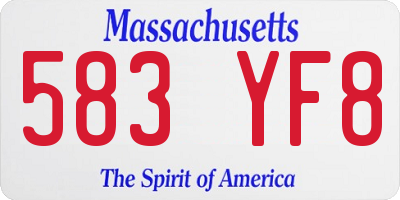 MA license plate 583YF8