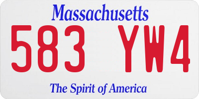 MA license plate 583YW4