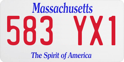 MA license plate 583YX1