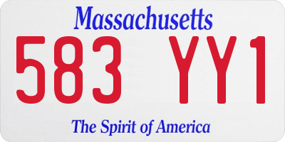 MA license plate 583YY1