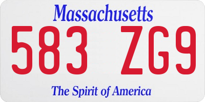 MA license plate 583ZG9