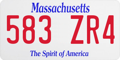 MA license plate 583ZR4