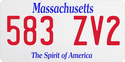 MA license plate 583ZV2