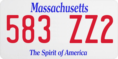 MA license plate 583ZZ2