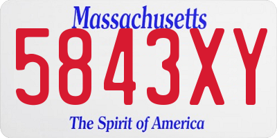 MA license plate 5843XY