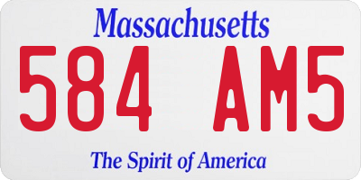 MA license plate 584AM5