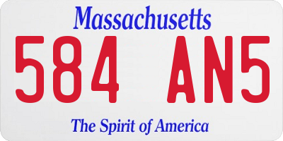 MA license plate 584AN5