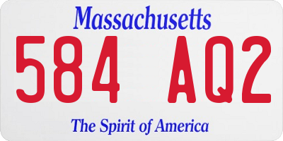 MA license plate 584AQ2