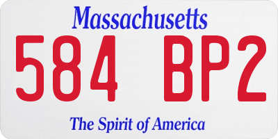 MA license plate 584BP2
