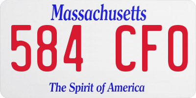 MA license plate 584CF0