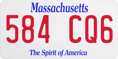 MA license plate 584CQ6