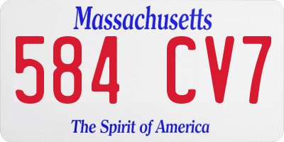 MA license plate 584CV7
