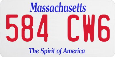 MA license plate 584CW6