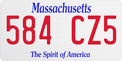 MA license plate 584CZ5