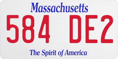 MA license plate 584DE2