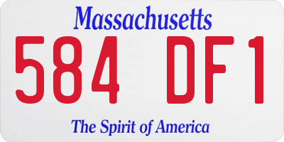 MA license plate 584DF1
