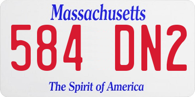 MA license plate 584DN2