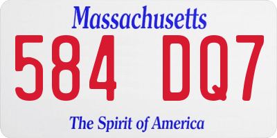MA license plate 584DQ7
