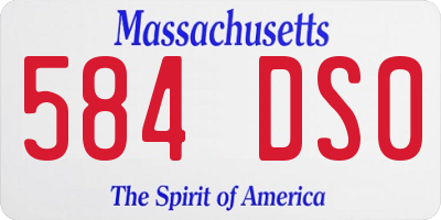 MA license plate 584DS0