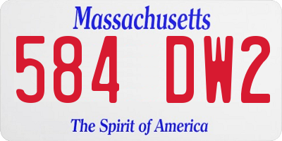 MA license plate 584DW2