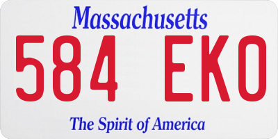 MA license plate 584EK0