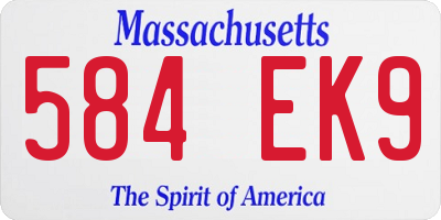 MA license plate 584EK9
