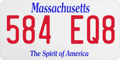 MA license plate 584EQ8