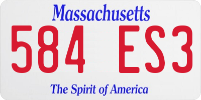MA license plate 584ES3