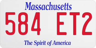 MA license plate 584ET2