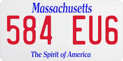MA license plate 584EU6