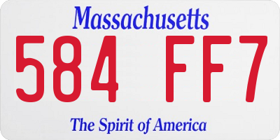 MA license plate 584FF7