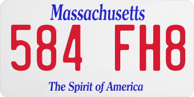 MA license plate 584FH8