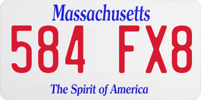 MA license plate 584FX8
