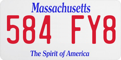 MA license plate 584FY8