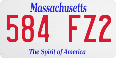 MA license plate 584FZ2