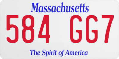 MA license plate 584GG7